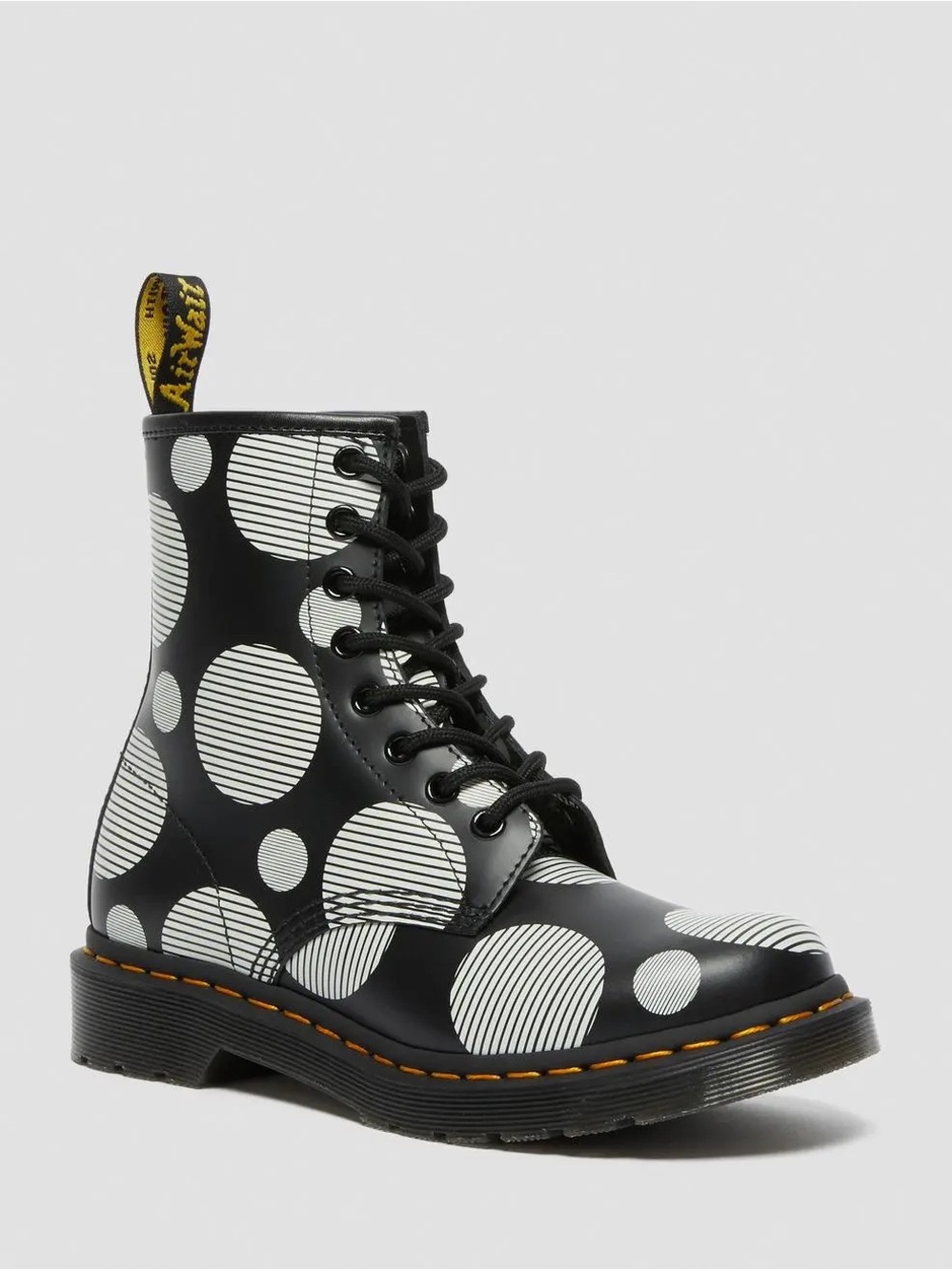 Dr. Martens 1460 Polka Dot Smooth Leather Lace Up Boots